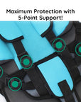 Portable Toddler Booster Car Seat - Lightweight Foldable Travel Booster Seat with 5-Point Harness for Kids 6