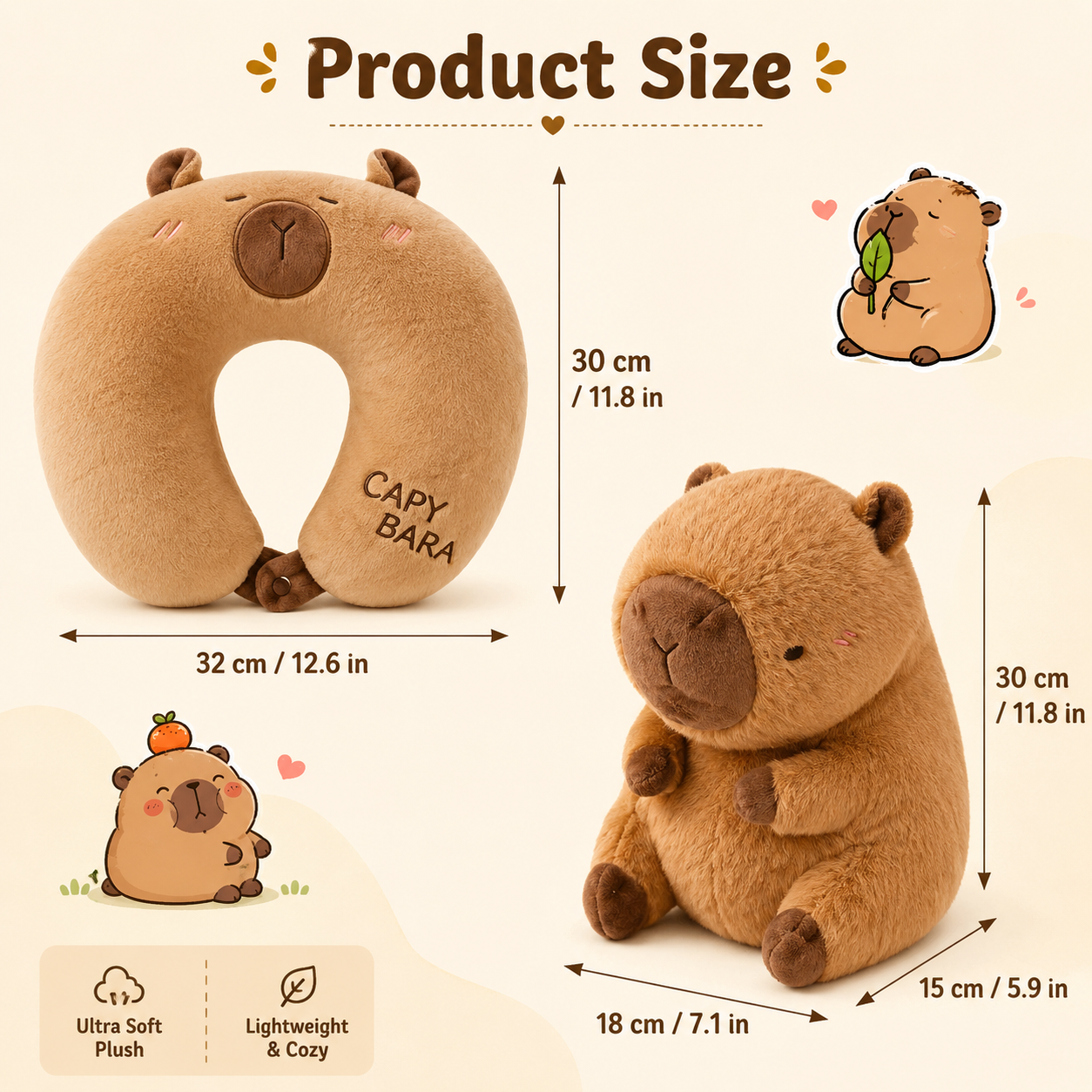 Capybara Plush Pillow