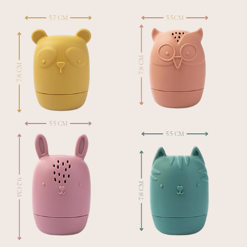 Set of 4 Cute Silicone Animal Bath Toys for Toddlers – Safe, Easy to Clean, Soft BPA-Approved Material 1