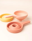 Silicone Sensory Funnels Set of 3 – Food-Grade, Foldable Design for Fine Motor Skill Development in Coral and Yellow 0