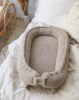 Teddy Baby Nest in Tan - Comfortable Newborn Sleep Pod with Odor-Absorbing Material and Machine Washable Design 0