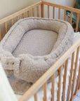 Teddy Baby Nest in Tan - Comfortable Newborn Sleep Pod with Odor-Absorbing Material and Machine Washable Design 1