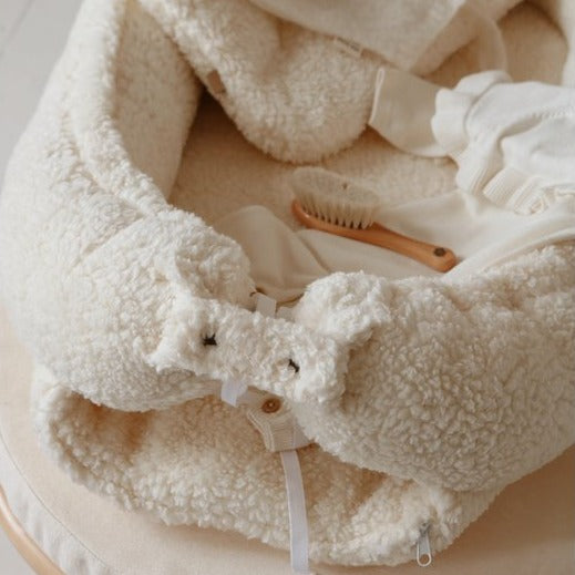 Teddy Baby Nest in Tan - Comfortable Newborn Sleep Pod with Odor-Absorbing Material and Machine Washable Design 5