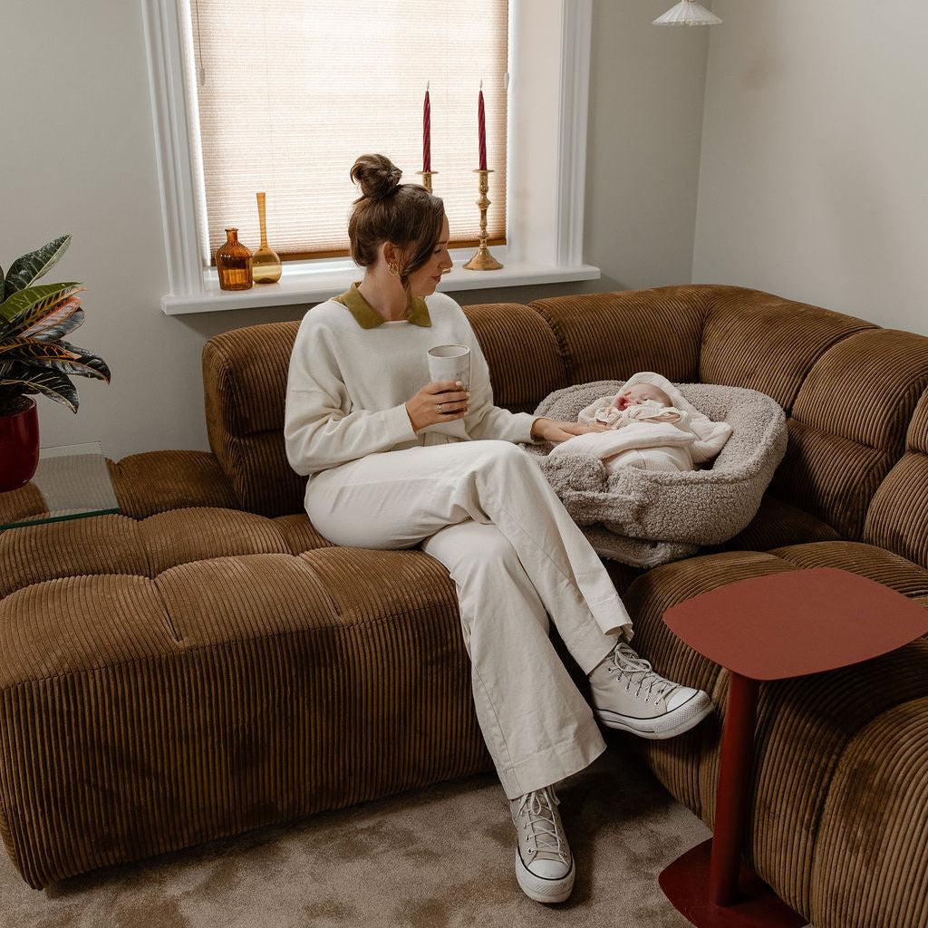 Teddy Baby Nest in Tan – Comfortable Infant Nest with Foam Mattress for Cribs, Strollers, and Outdoor Use 4