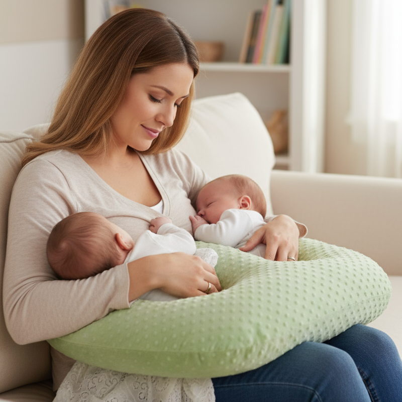 Twin Nursing Pillow for Breastfeeding and Bottle Feeding - Ergonomic Cotton Support for Comfort and Convenience 10