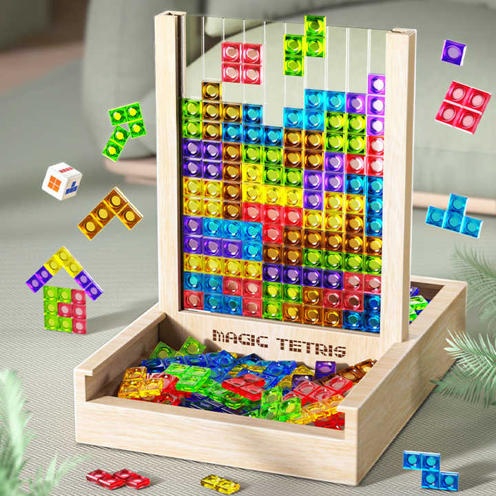 Wooden Tetris Game for Kids and Families – Eco-Friendly Wooden Board Game for Skill Development and Creative Fun 1